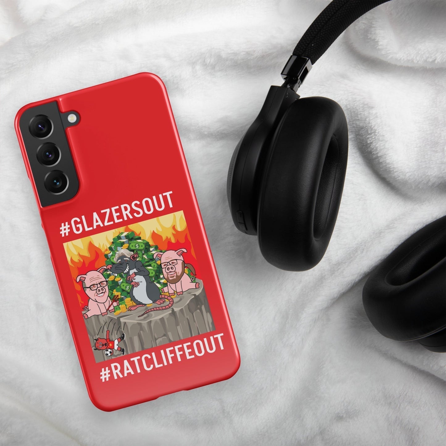 Manchester United Ratcliffe Out, Glazers Out Snap case for Samsung® red Glossy Samsung Galaxy S22 Plus Mobile Phone Cases Football GlazersOut Manchester United RatcliffeOut Next Cult Brand