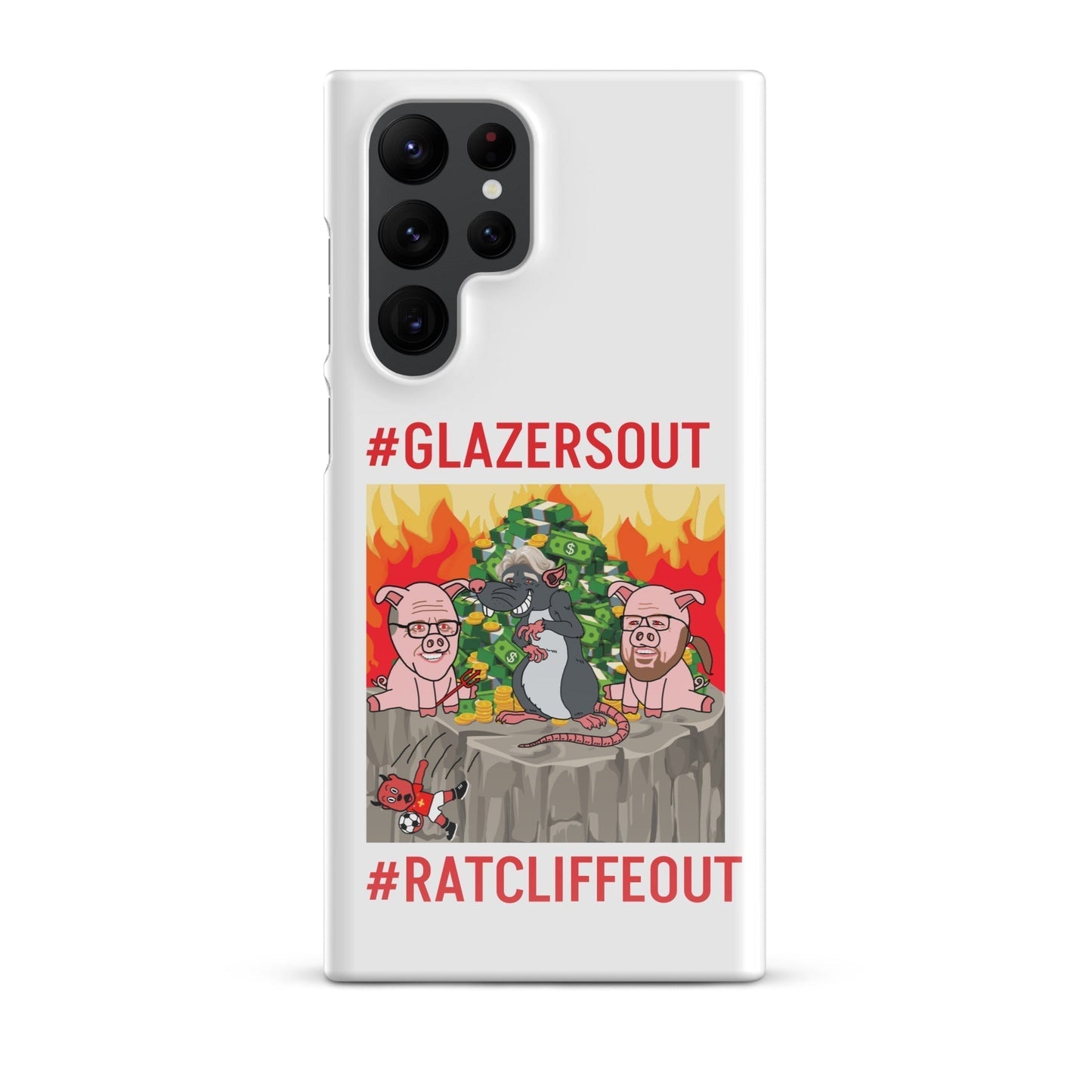 Manchester United Ratcliffe Out, Glazers Out Phone Snap Case for Samsung® Glossy Samsung Galaxy S22 Ultra Mobile Phone Cases Football GlazersOut Manchester United RatcliffeOut Next Cult Brand