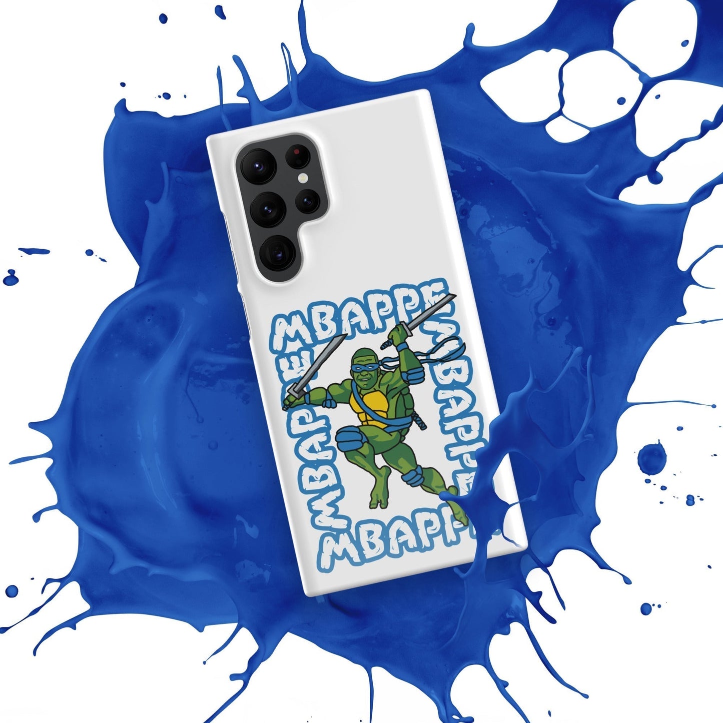 Kylian Mbappe Blue Ninja Turtle Leonardo Snap case for Samsung® Glossy Samsung Galaxy S22 Ultra Mobile Phone Cases Football Kylian Mbappe Ninja Turtles PSG Real Madrid Next Cult Brand