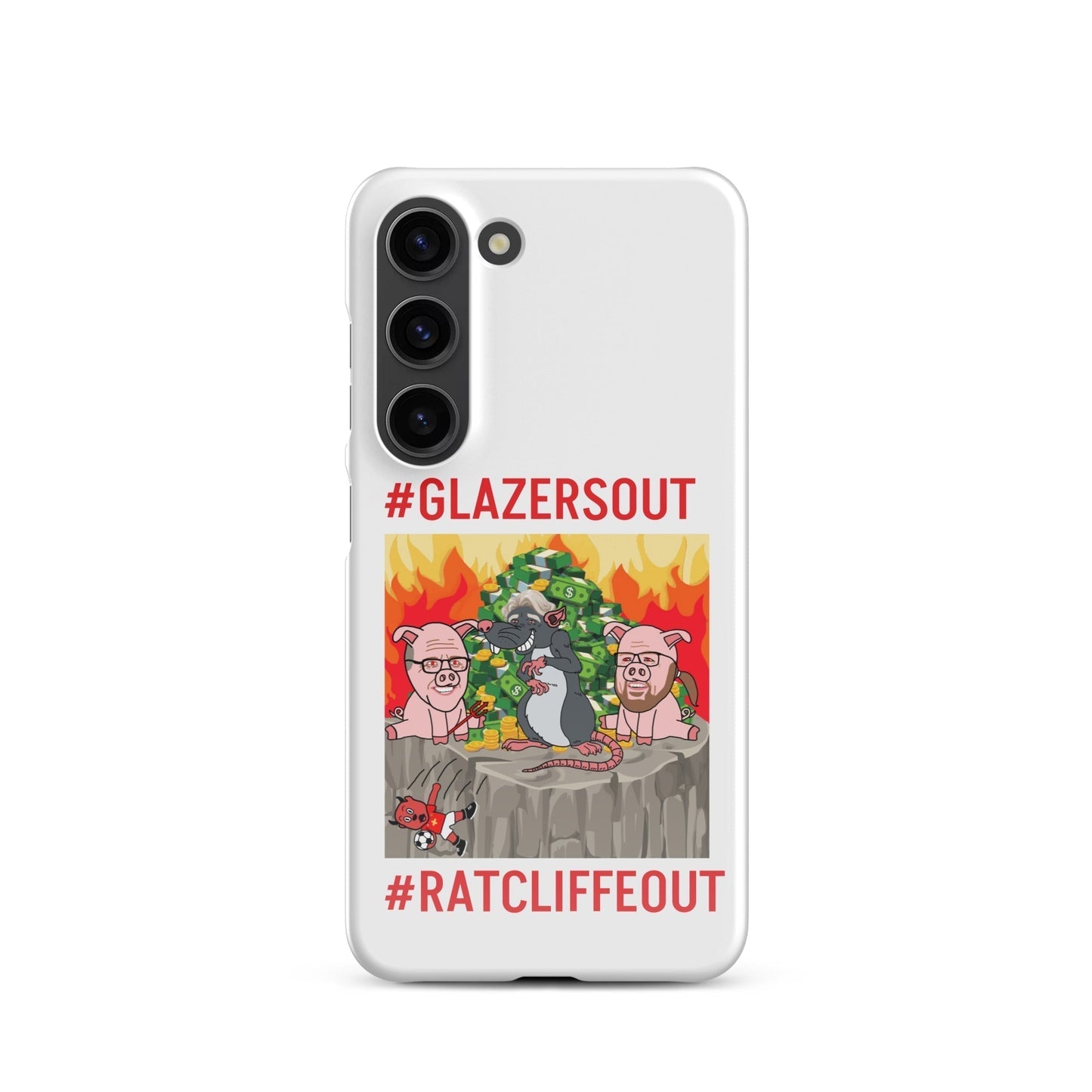 Manchester United Ratcliffe Out, Glazers Out Phone Snap Case for Samsung® Glossy Samsung Galaxy S23 Mobile Phone Cases Football GlazersOut Manchester United RatcliffeOut Next Cult Brand