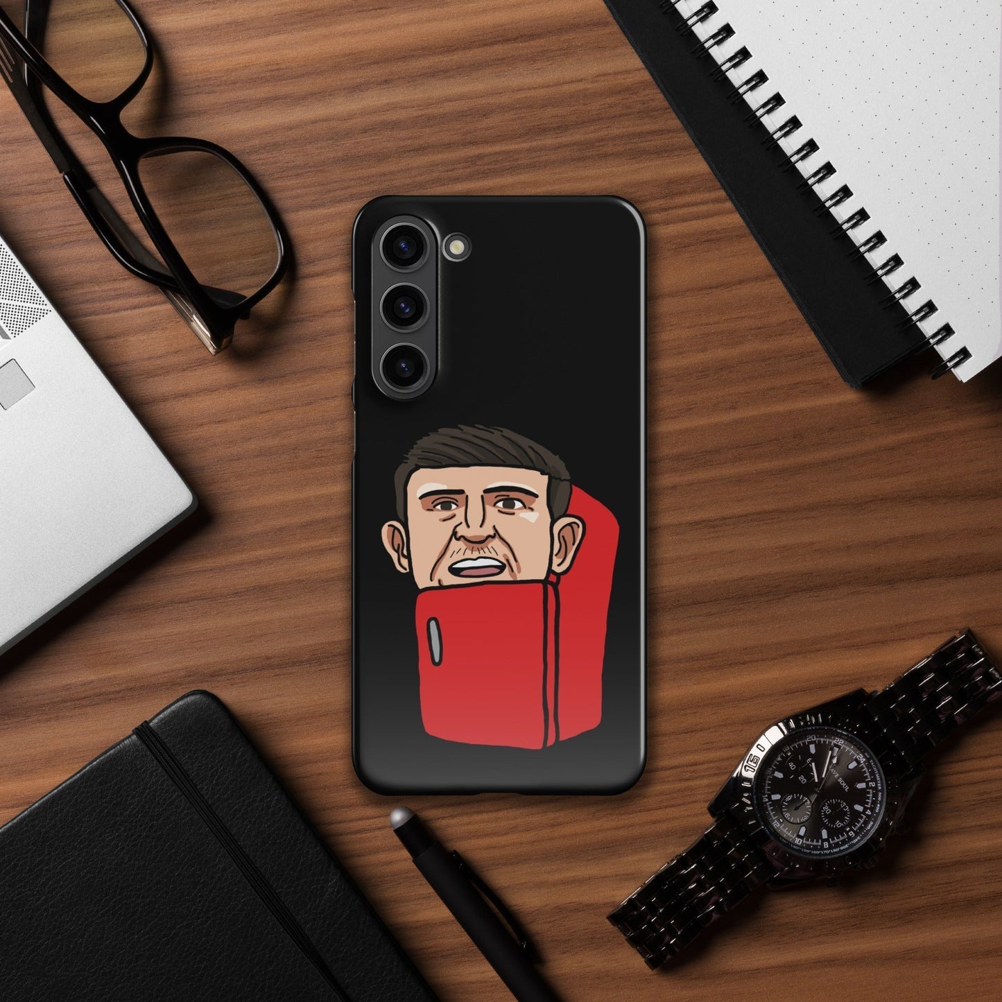 Harry ''The Fridge'' Maguire Snap Case for Samsung® Black Glossy Samsung Galaxy S23 Plus Mobile Phone Cases Football Harry Maguire Manchester United The Fridge Next Cult Brand