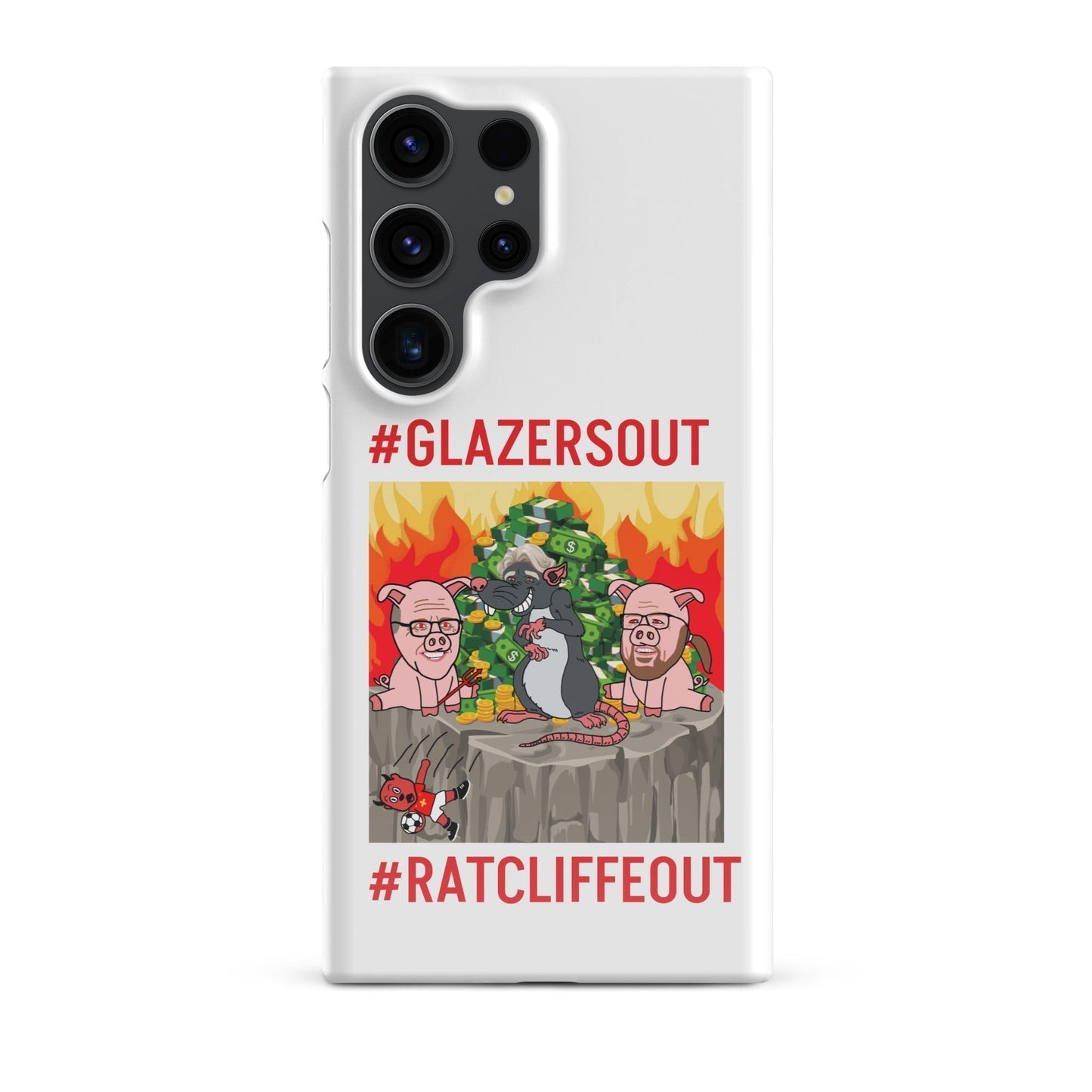Manchester United Ratcliffe Out, Glazers Out Phone Snap Case for Samsung® Glossy Samsung Galaxy S23 Ultra Mobile Phone Cases Football GlazersOut Manchester United RatcliffeOut Next Cult Brand