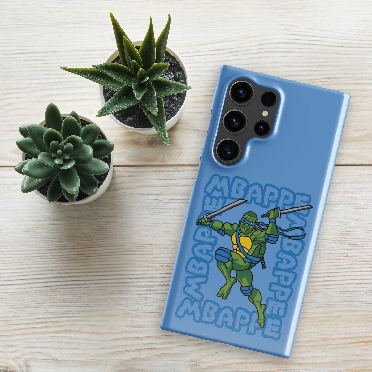 Kylian Mbappe Blue Ninja Turtle Leonardo Snap case for Samsung® Glossy Samsung Galaxy S23 Ultra Mobile Phone Cases Football Kylian Mbappe Ninja Turtles PSG Real Madrid Next Cult Brand