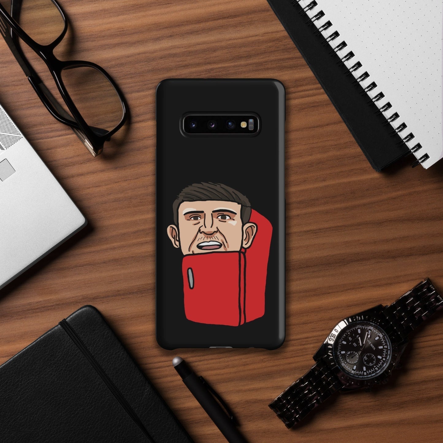 Harry ''The Fridge'' Maguire Snap Case for Samsung® Black Matte Samsung Galaxy S10 Plus Mobile Phone Cases Football Harry Maguire Manchester United The Fridge Next Cult Brand