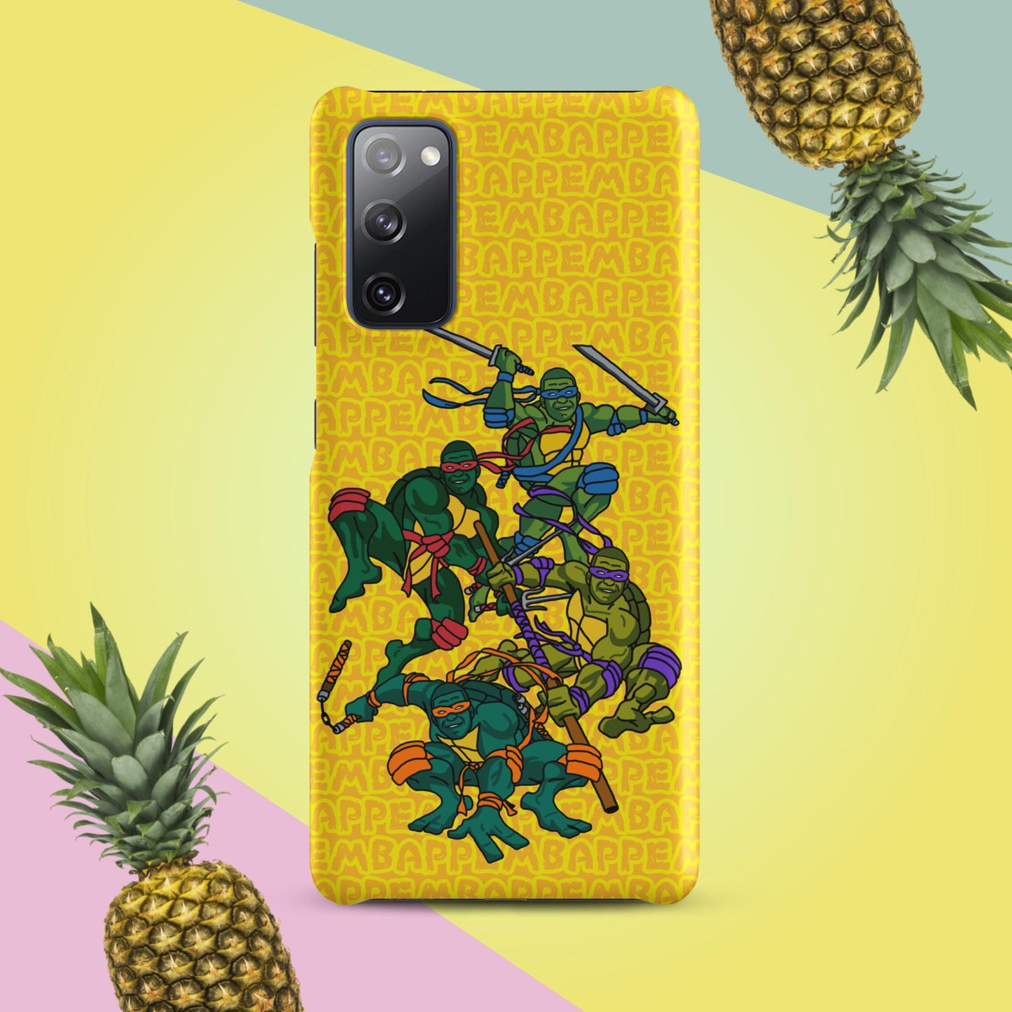 Kylian Mbappe Ninja Turtles funny football/ soccer meme Snap case for Samsung® yellow Matte Samsung Galaxy S20 FE Mobile Phone Cases Football Kylian Mbappe Ninja Turtles PSG Real Madrid Next Cult Brand