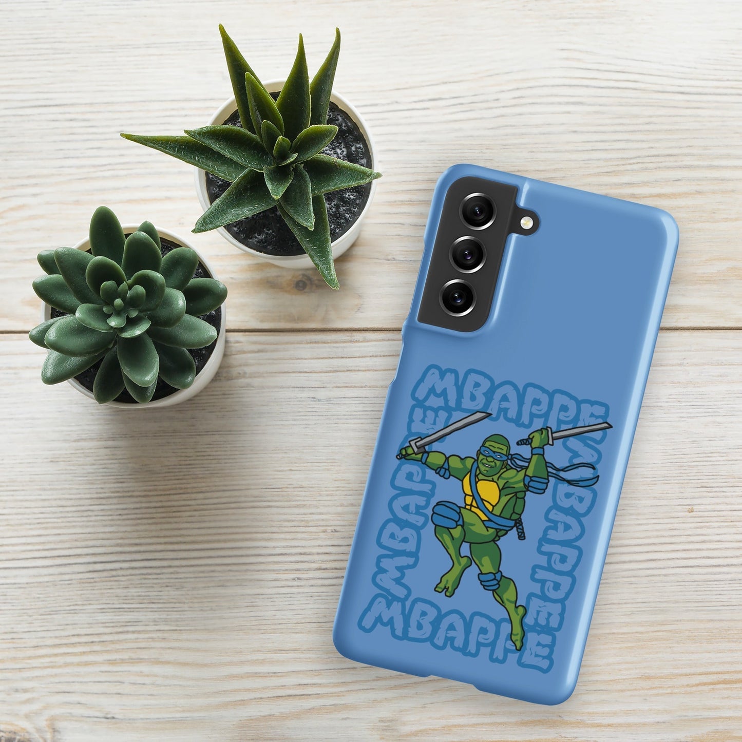 Kylian Mbappe Blue Ninja Turtle Leonardo Snap case for Samsung® Matte Samsung Galaxy S21 FE Mobile Phone Cases Football Kylian Mbappe Ninja Turtles PSG Real Madrid Next Cult Brand
