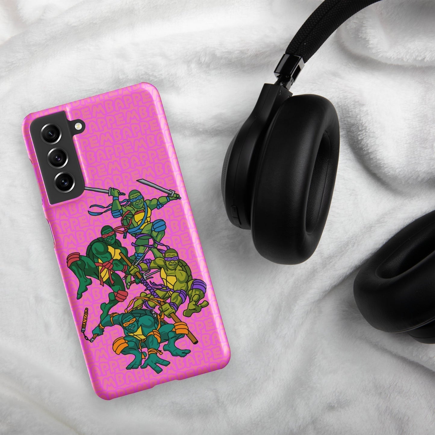 Kylian Mbappe Ninja Turtles funny football/ soccer meme pinkSnap case for Samsung® Matte Samsung Galaxy S21 Mobile Phone Cases Football Kylian Mbappe Ninja Turtles PSG Real Madrid Next Cult Brand