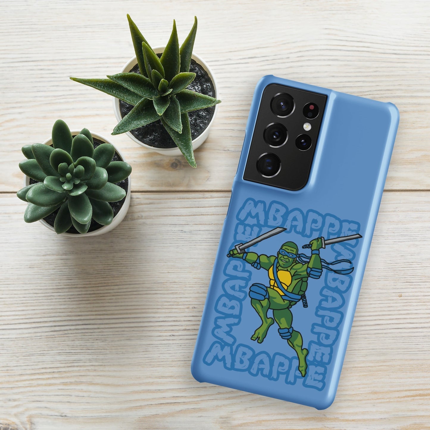 Kylian Mbappe Blue Ninja Turtle Leonardo Snap case for Samsung® Matte Samsung Galaxy S21 Ultra Mobile Phone Cases Football Kylian Mbappe Ninja Turtles PSG Real Madrid Next Cult Brand