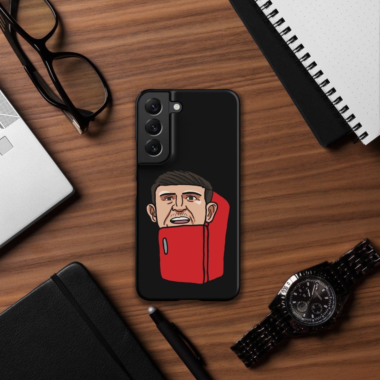 Harry ''The Fridge'' Maguire Snap Case for Samsung® Black Matte Samsung Galaxy S22 Mobile Phone Cases Football Harry Maguire Manchester United The Fridge Next Cult Brand