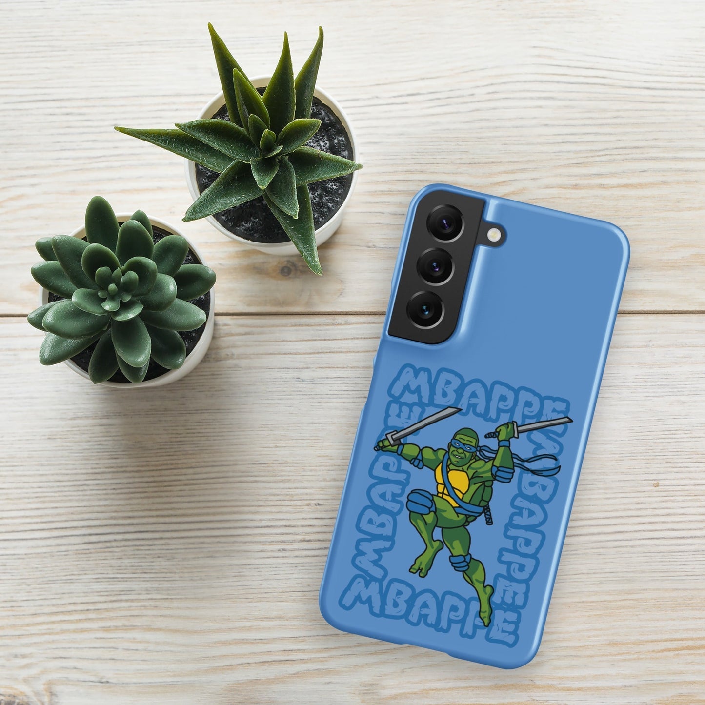 Kylian Mbappe Blue Ninja Turtle Leonardo Snap case for Samsung® Matte Samsung Galaxy S22 Mobile Phone Cases Football Kylian Mbappe Ninja Turtles PSG Real Madrid Next Cult Brand