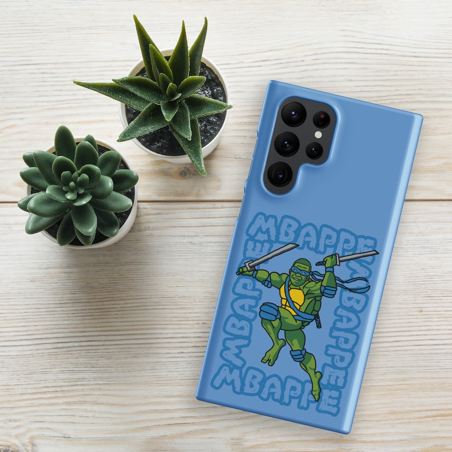 Kylian Mbappe Blue Ninja Turtle Leonardo Snap case for Samsung® Matte Samsung Galaxy S22 Ultra Mobile Phone Cases Football Kylian Mbappe Ninja Turtles PSG Real Madrid Next Cult Brand