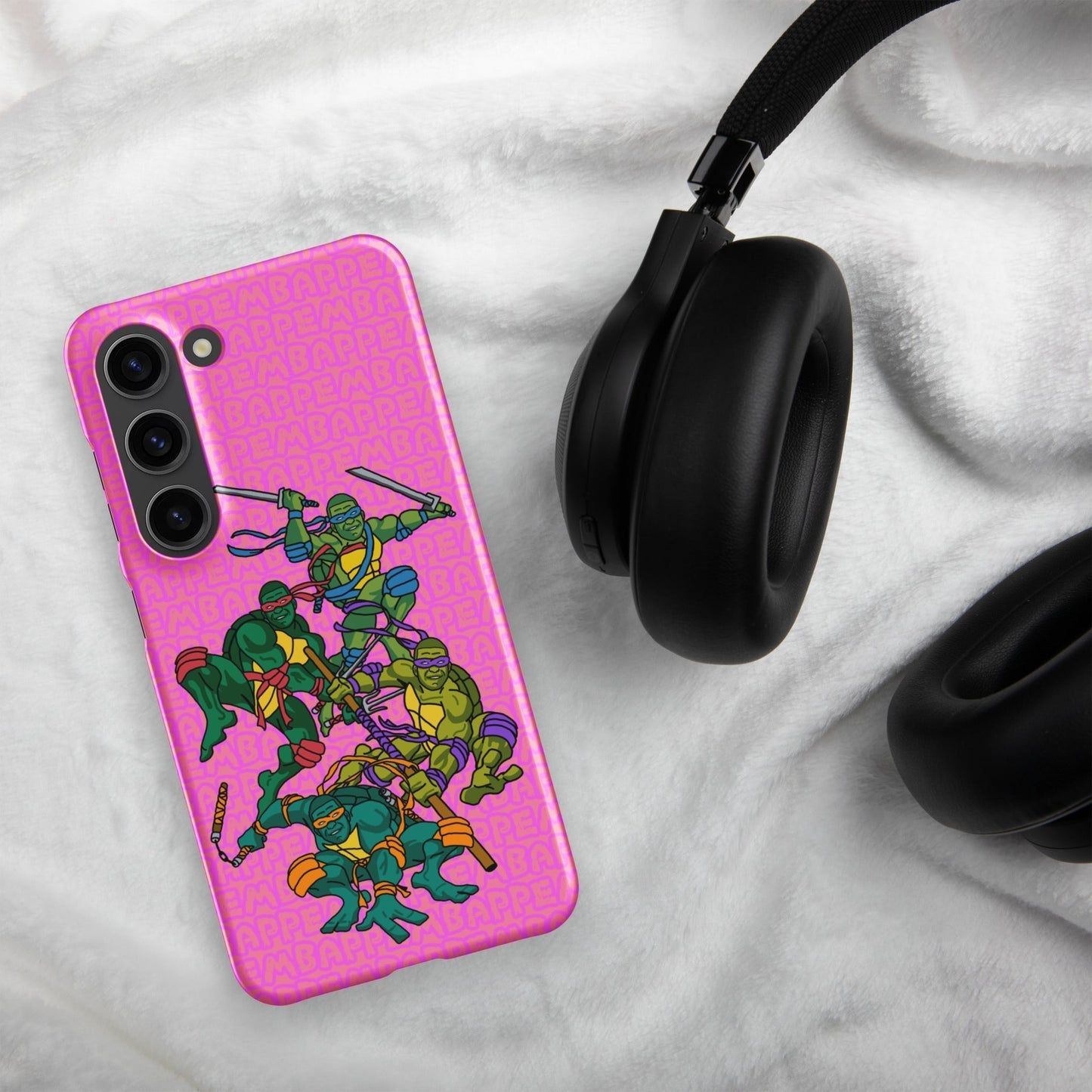 Kylian Mbappe Ninja Turtles funny football/ soccer meme pinkSnap case for Samsung® Matte Samsung Galaxy S23 Mobile Phone Cases Football Kylian Mbappe Ninja Turtles PSG Real Madrid Next Cult Brand