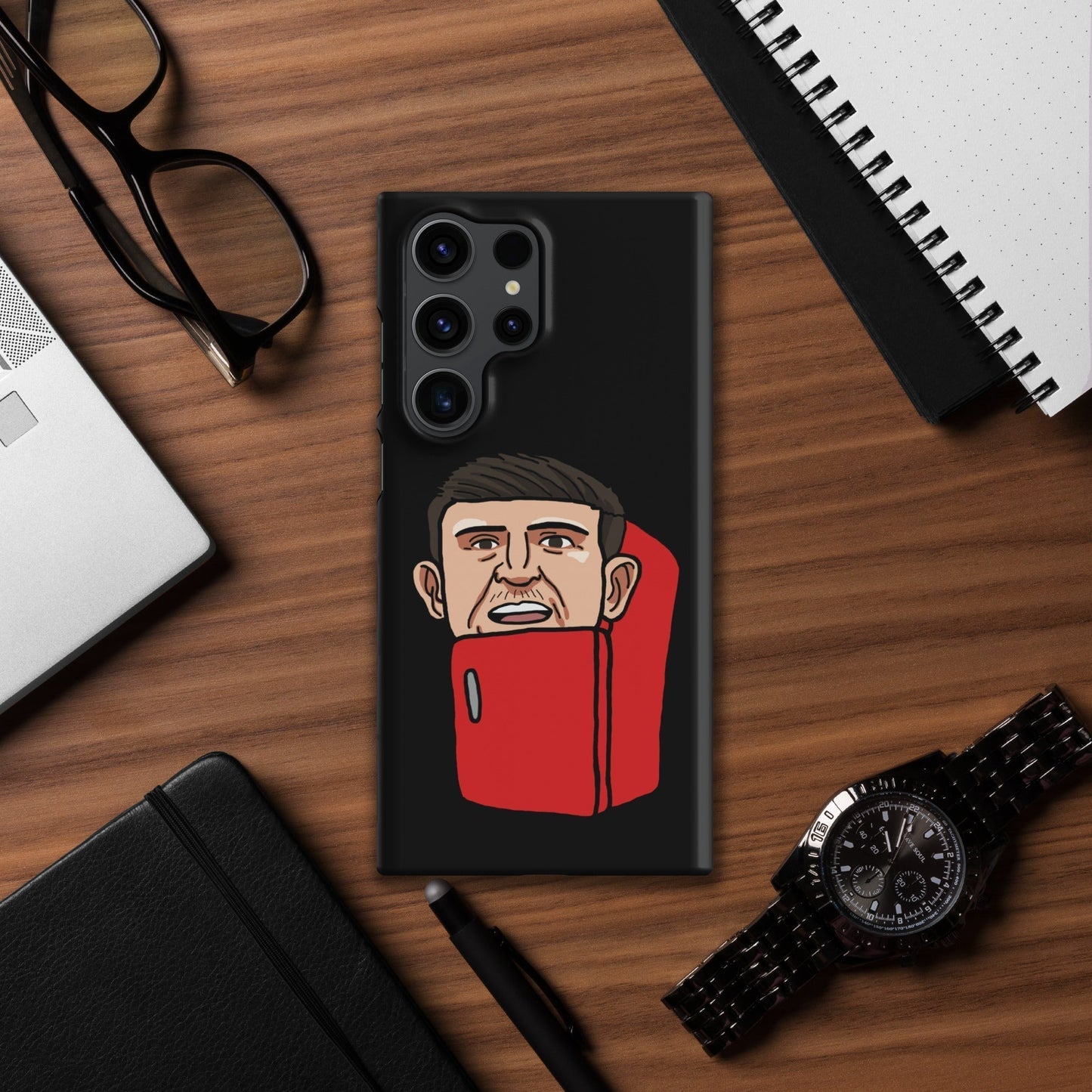 Harry ''The Fridge'' Maguire Snap Case for Samsung® Black Matte Samsung Galaxy S23 Ultra Mobile Phone Cases Football Harry Maguire Manchester United The Fridge Next Cult Brand