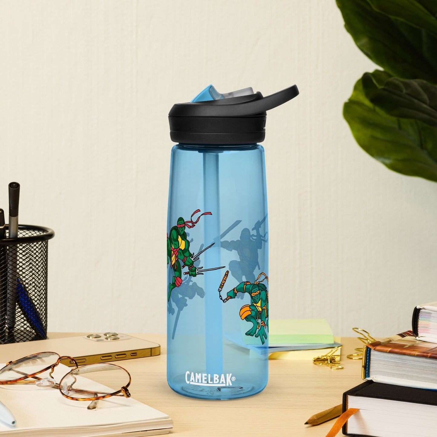 Kylian Mbappe Ninja Turtles funny football/ soccer meme Sports water bottle Water Bottles Football Kylian Mbappe Ninja Turtles PSG Real Madrid Next Cult Brand