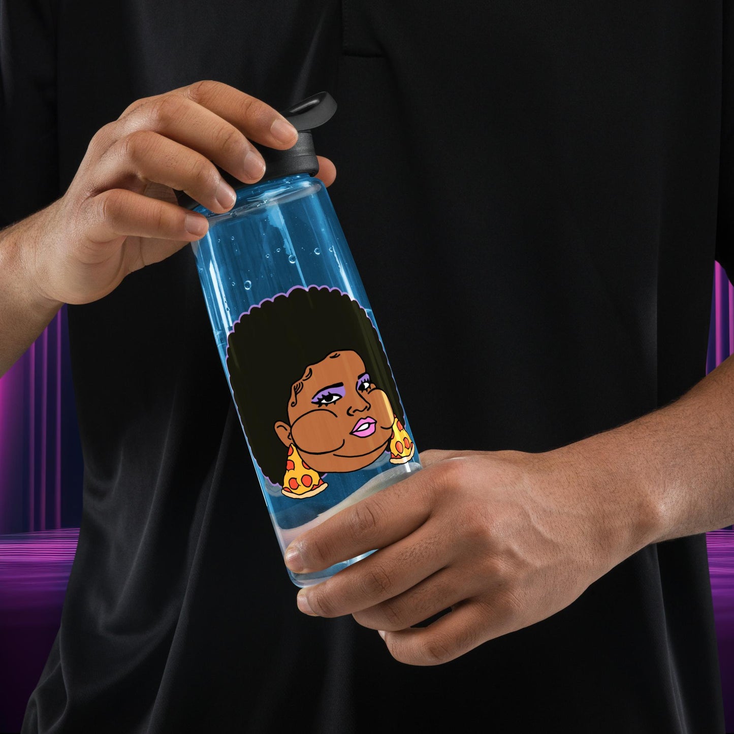 Pizzo Lizzo Pizza Lizzo Merch Lizzo Gift Song Lyrics Lizzo Sports water bottle Blue Water Bottles Lizzo Music Next Cult Brand
