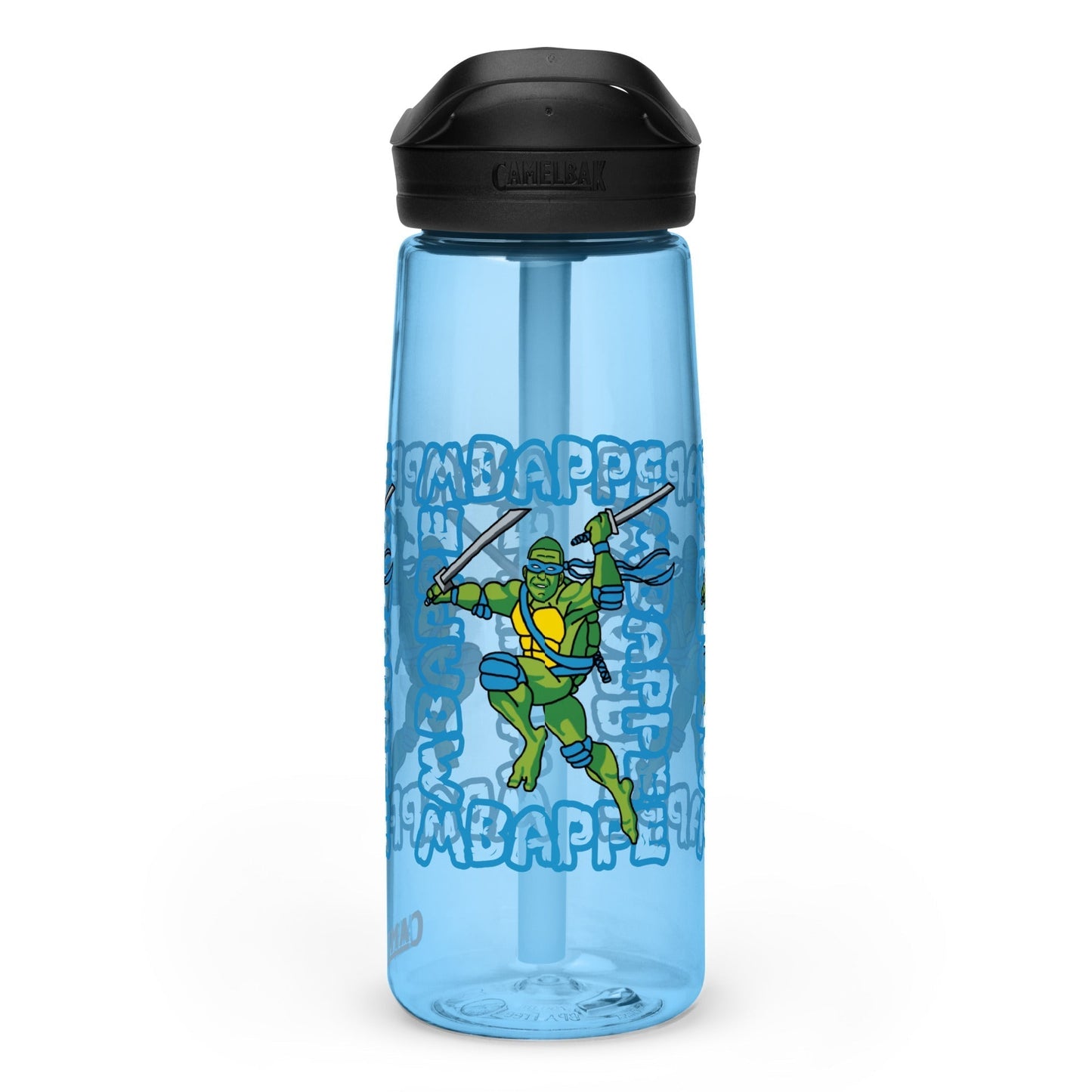 Kylian Mbappe Blue Ninja Turtle Leonardo Sports water bottle Water Bottles Football Kylian Mbappe Ninja Turtles PSG Real Madrid Next Cult Brand