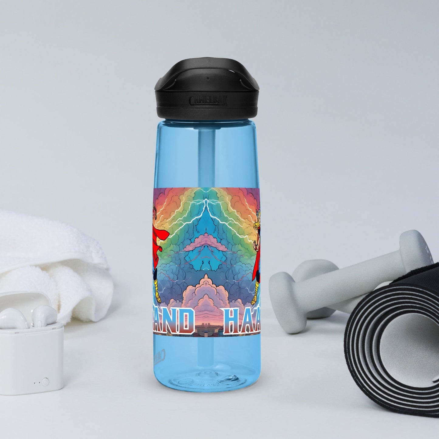 Erling Haaland Thor Avenger Manchester City Funny Football/ Soccer Meme Sports water bottle Water Bottles Erling Haaland Football Manchester City Thor Next Cult Brand