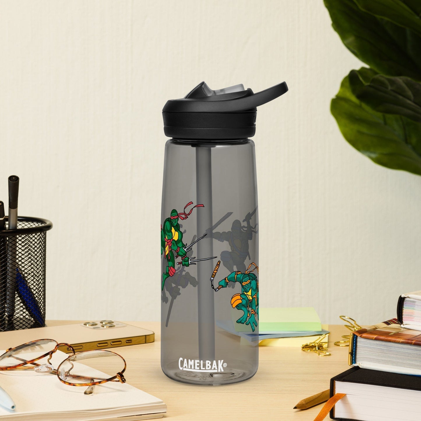 Kylian Mbappe Ninja Turtles funny football/ soccer meme Sports water bottle Water Bottles Football Kylian Mbappe Ninja Turtles PSG Real Madrid Next Cult Brand