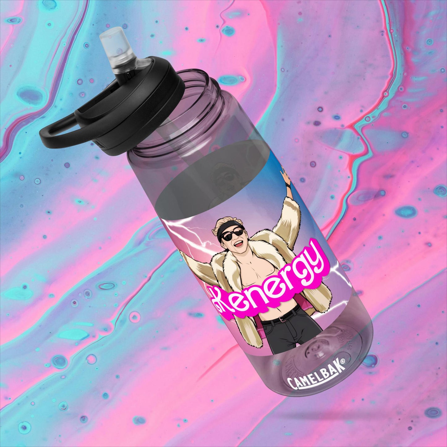 Kenergy Barbie Ryan Gosling Ken Sports water bottle Charcoal Water Bottles Barbie Celebrities Ken Kenergy Movies Ryan Gosling Next Cult Brand