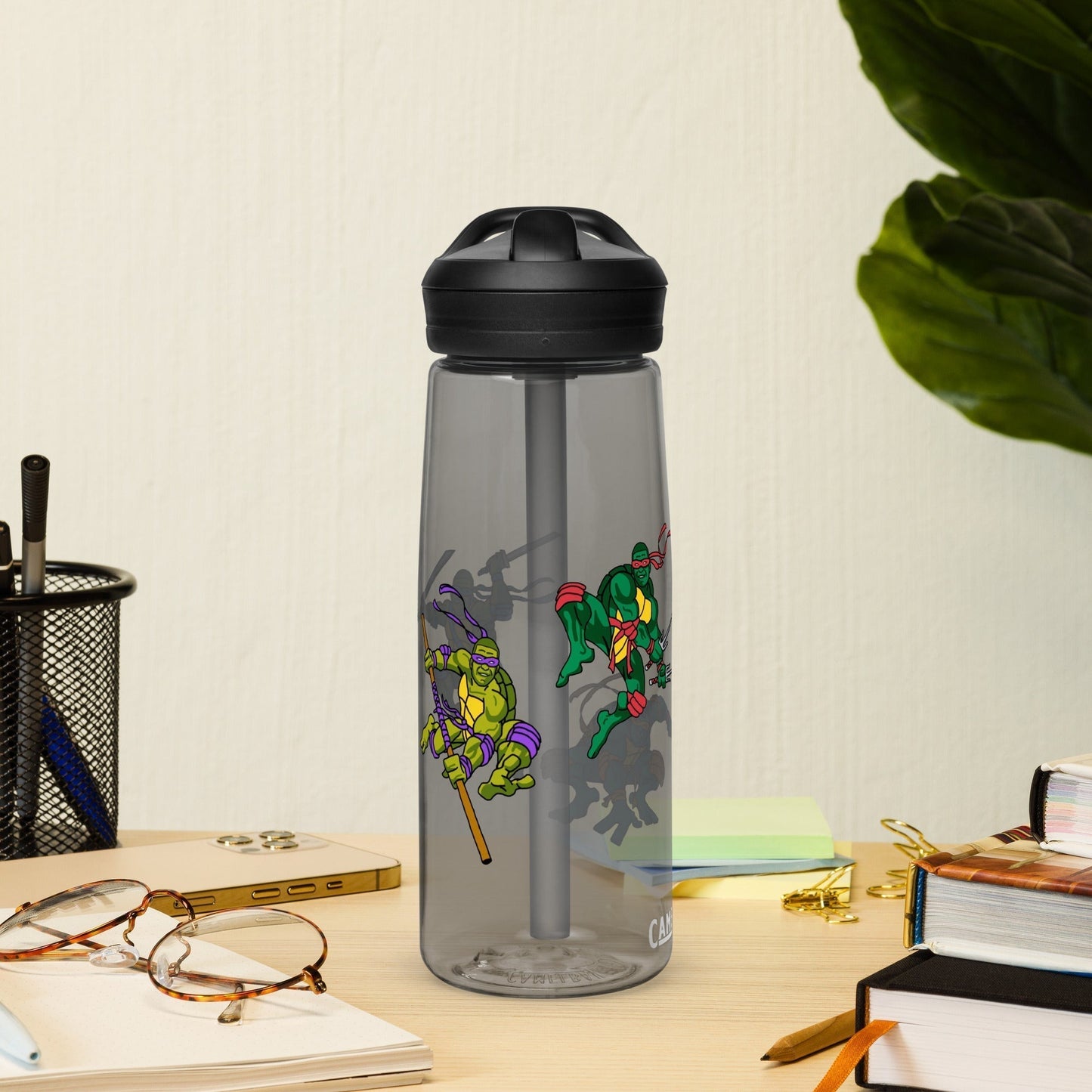 Kylian Mbappe Ninja Turtles funny football/ soccer meme Sports water bottle Water Bottles Football Kylian Mbappe Ninja Turtles PSG Real Madrid Next Cult Brand