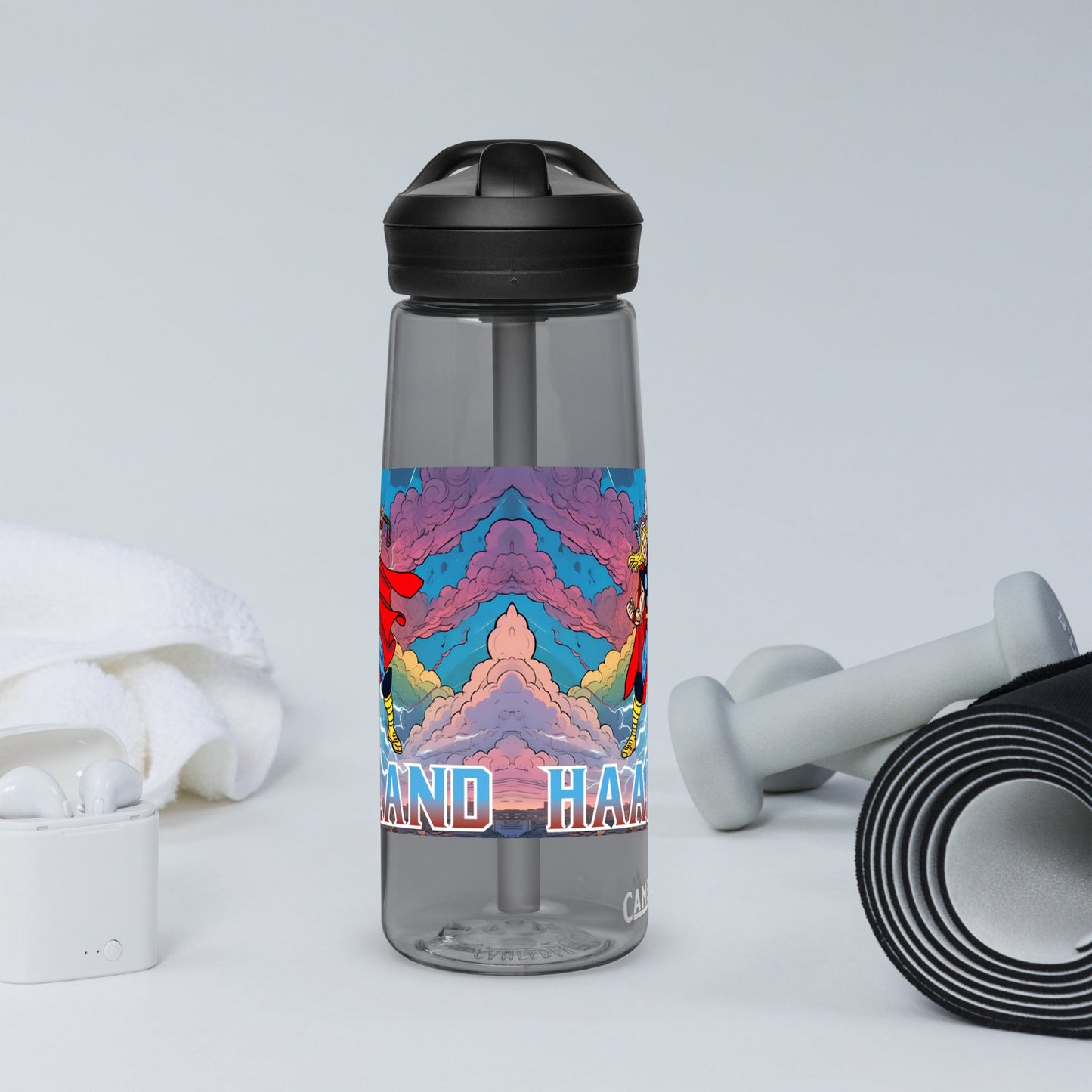 Erling Haaland Thor Avenger Manchester City Funny Football/ Soccer Meme Sports water bottle Charcoal Water Bottles Erling Haaland Football Manchester City Thor Next Cult Brand
