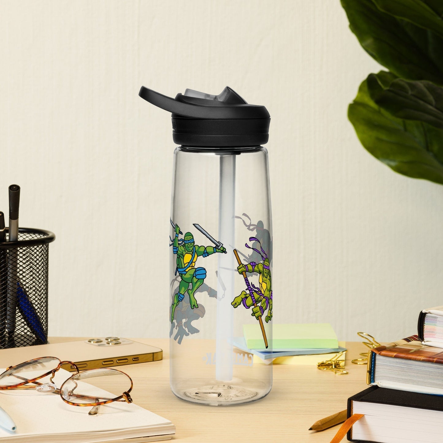 Kylian Mbappe Ninja Turtles funny football/ soccer meme Sports water bottle Clear Water Bottles Football Kylian Mbappe Ninja Turtles PSG Real Madrid Next Cult Brand