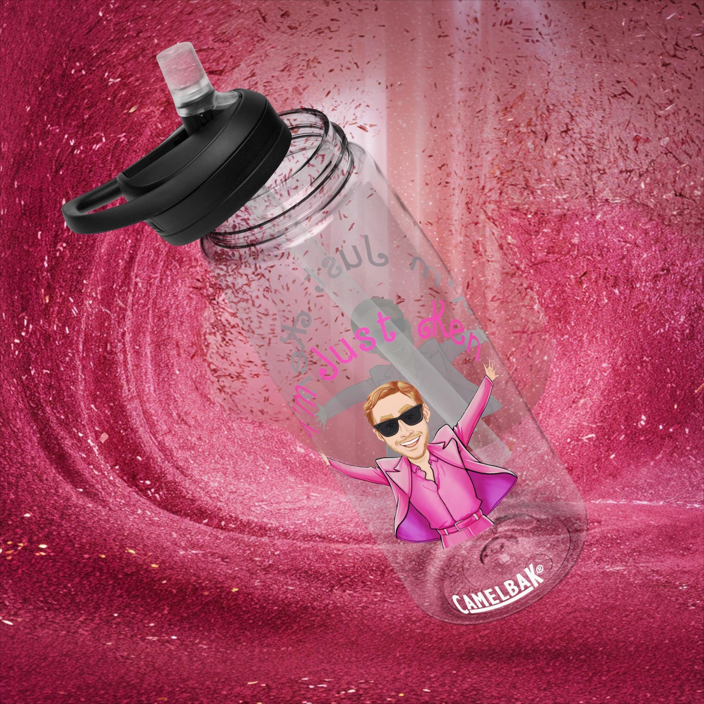 Ken Barbie Ryan Gosling I'm Just Ken Sports water bottle Clear Water Bottles Barbie Celebrities Ken Movies Ryan Gosling Next Cult Brand