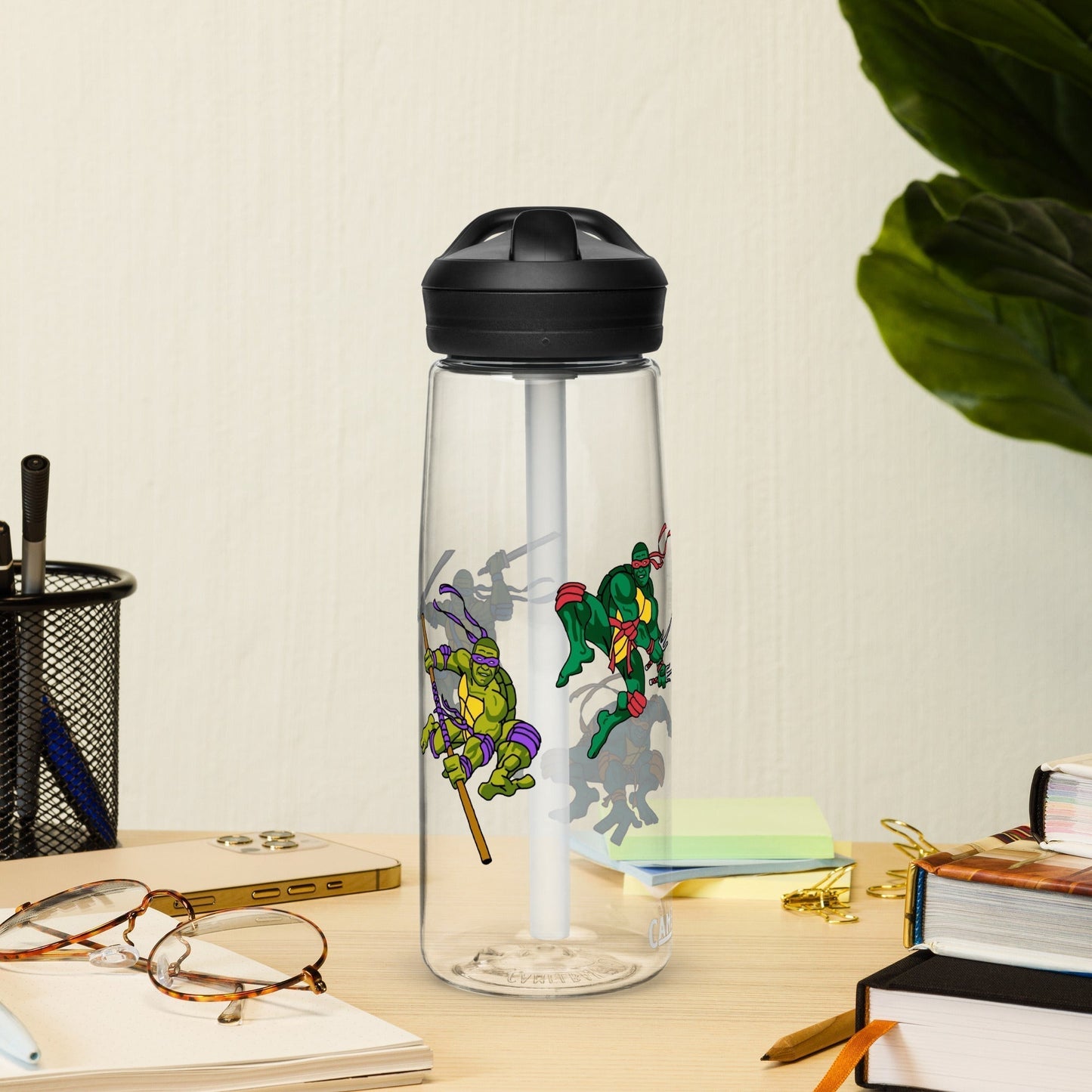 Kylian Mbappe Ninja Turtles funny football/ soccer meme Sports water bottle Water Bottles Football Kylian Mbappe Ninja Turtles PSG Real Madrid Next Cult Brand