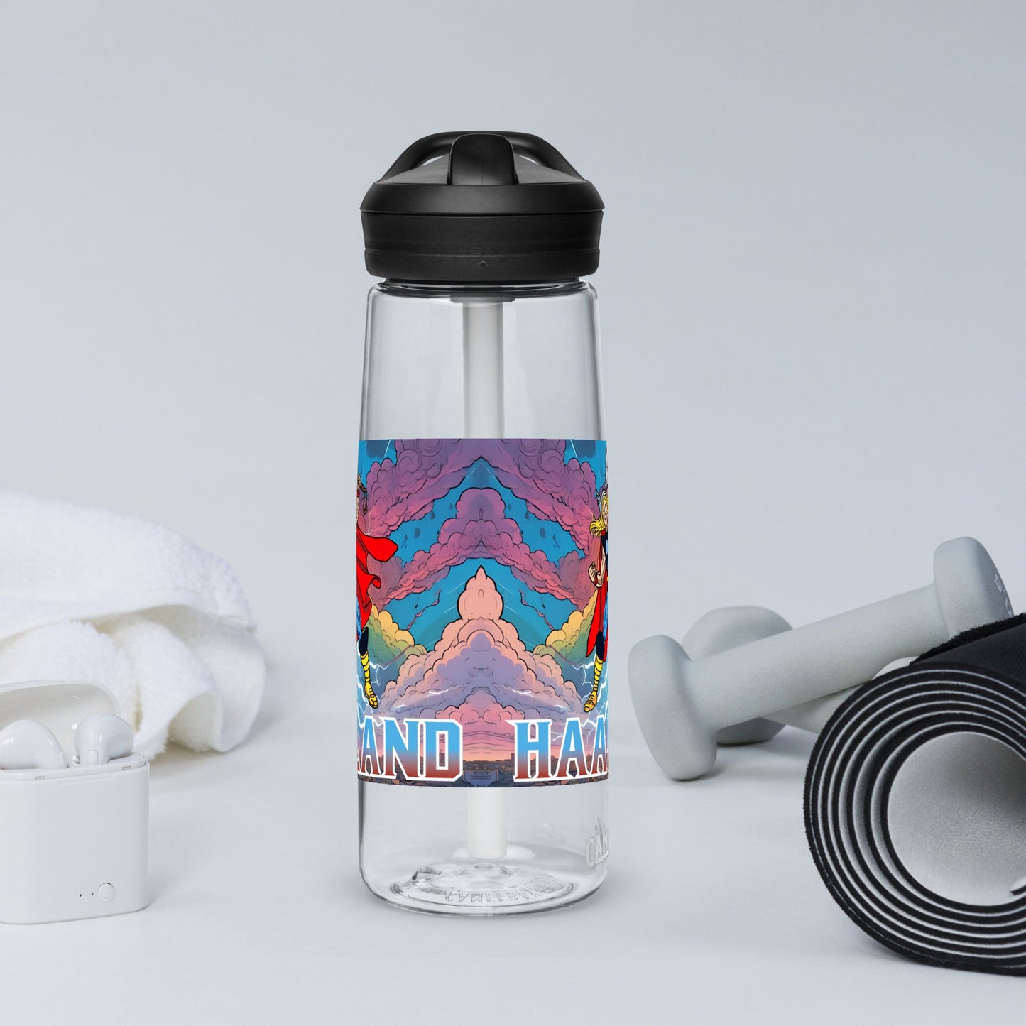 Erling Haaland Thor Avenger Manchester City Funny Football/ Soccer Meme Sports water bottle Clear Water Bottles Erling Haaland Football Manchester City Thor Next Cult Brand