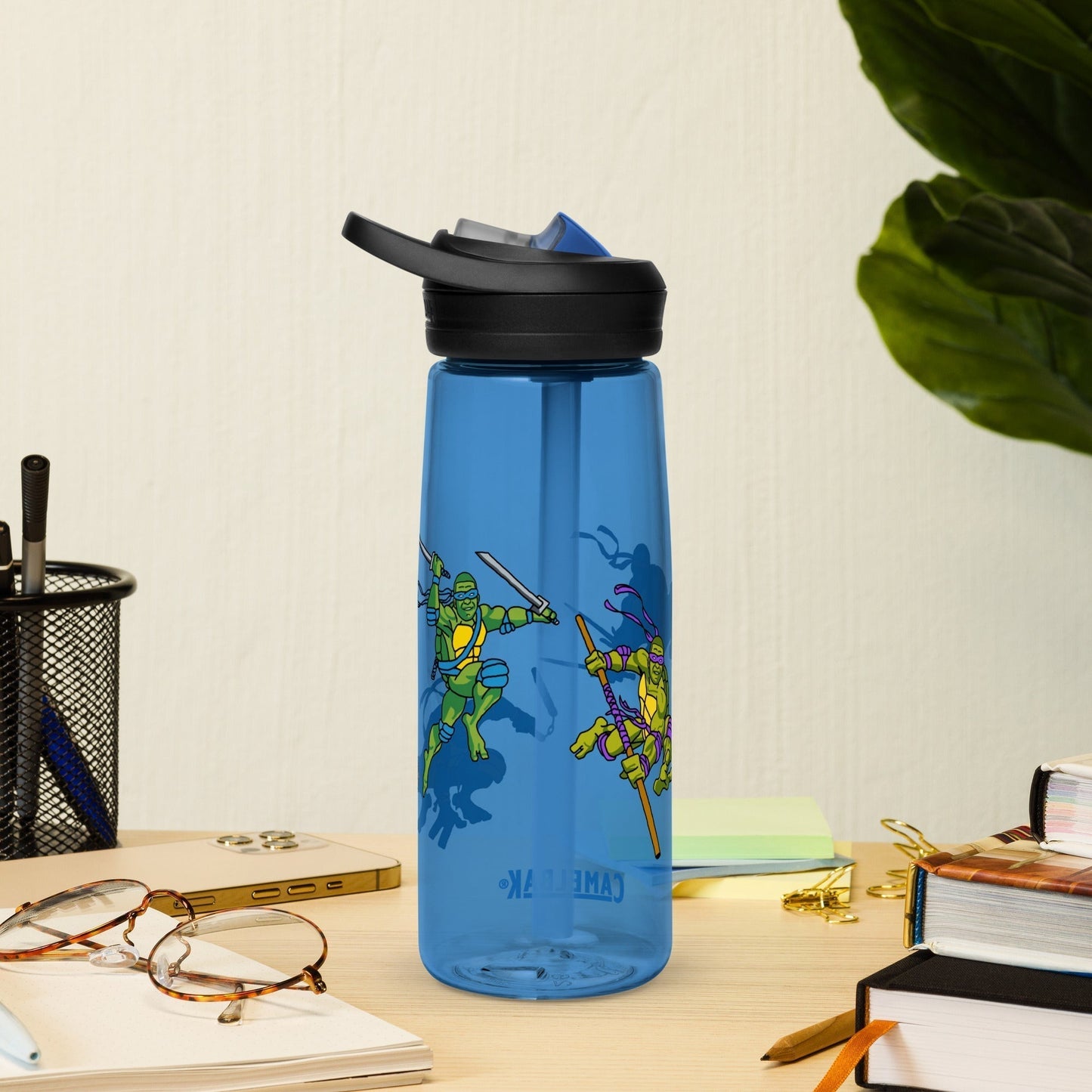 Kylian Mbappe Ninja Turtles funny football/ soccer meme Sports water bottle Oxford Blue Water Bottles Football Kylian Mbappe Ninja Turtles PSG Real Madrid Next Cult Brand