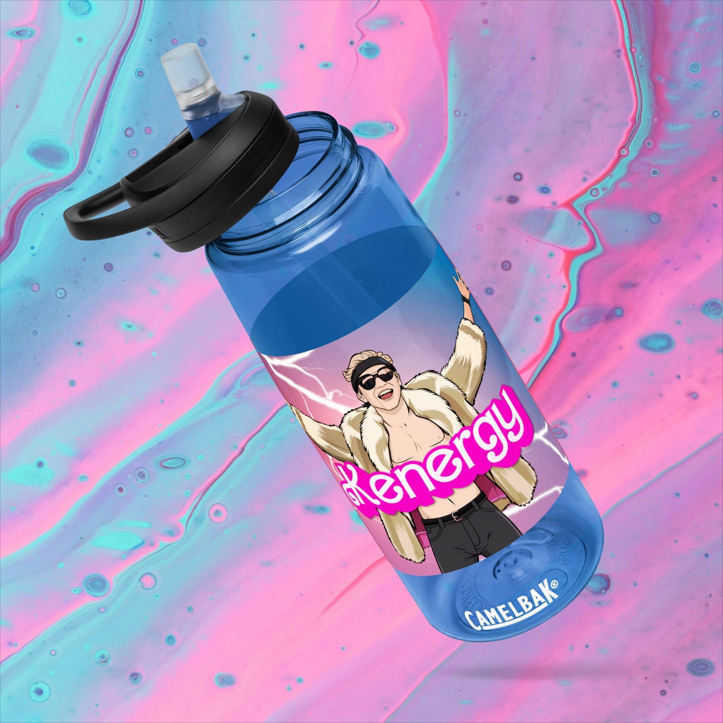 Kenergy Barbie Ryan Gosling Ken Sports water bottle Oxford Blue Water Bottles Barbie Celebrities Ken Kenergy Movies Ryan Gosling Next Cult Brand