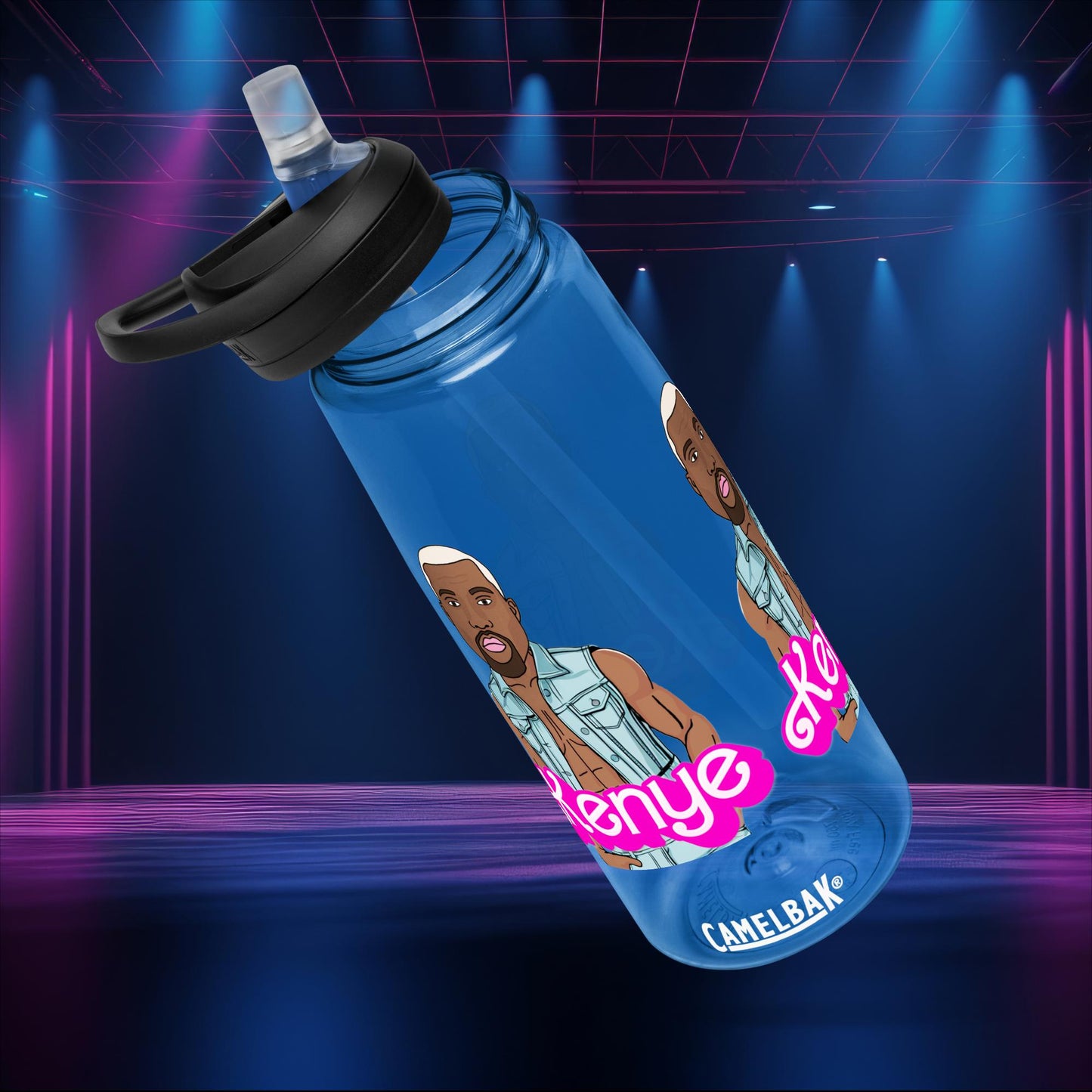 Kenye Barbie Ken Ryan Gosling Kanye West Sports water bottle Oxford Blue Water Bottles Barbie Kanye West Ken Movies Music Next Cult Brand