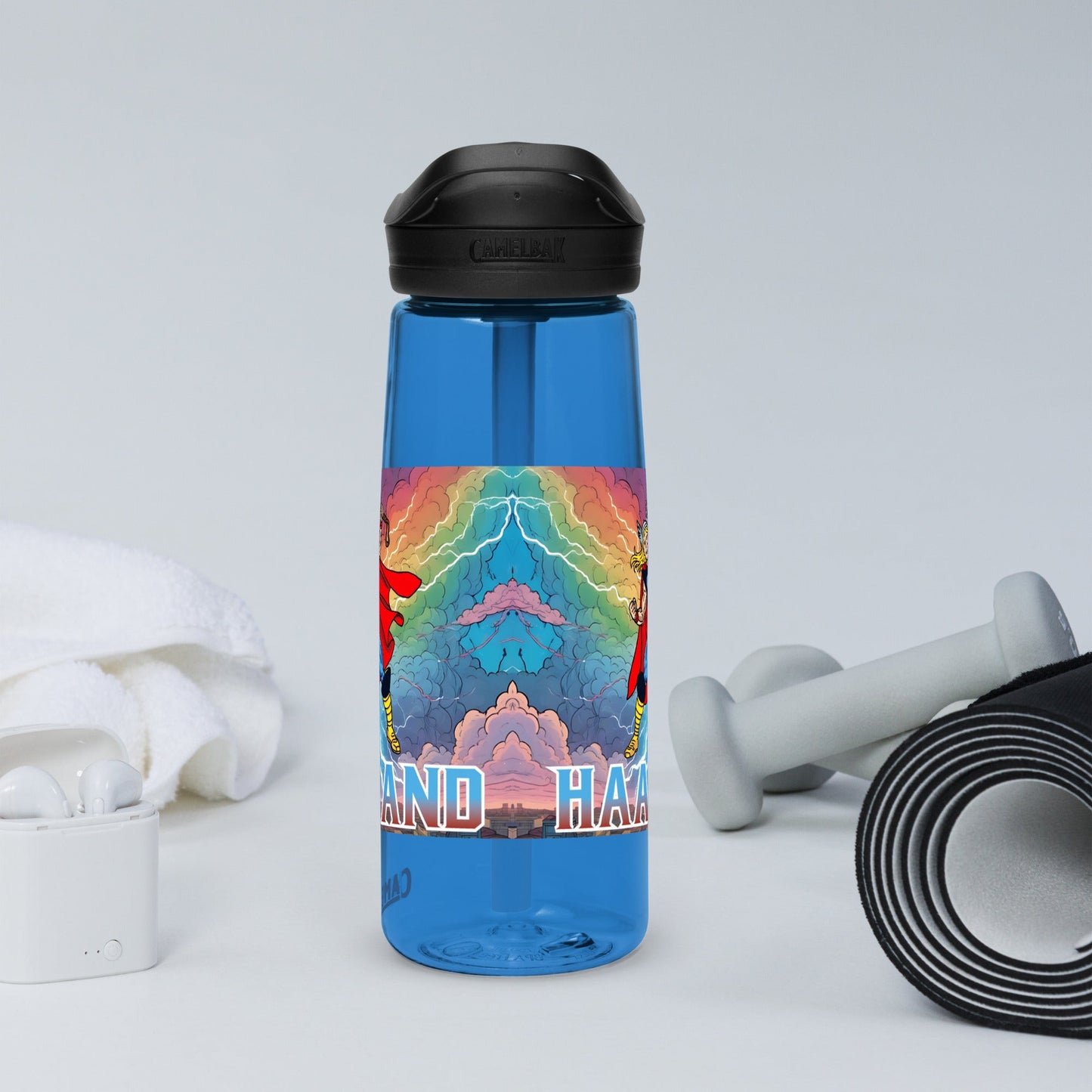 Erling Haaland Thor Avenger Manchester City Funny Football/ Soccer Meme Sports water bottle Water Bottles Erling Haaland Football Manchester City Thor Next Cult Brand