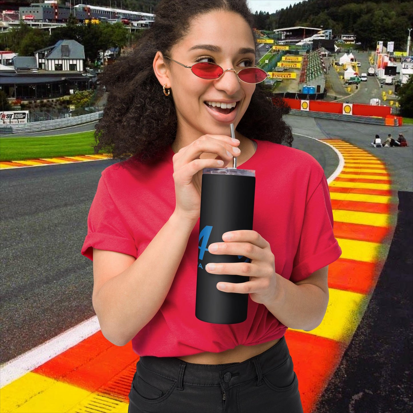 Allpain Alpine F1 Formula 1 Pierre Gasly Esteban Ocon Alpine Stainless steel tumbler Black Tumblers Alpine F1 Next Cult Brand