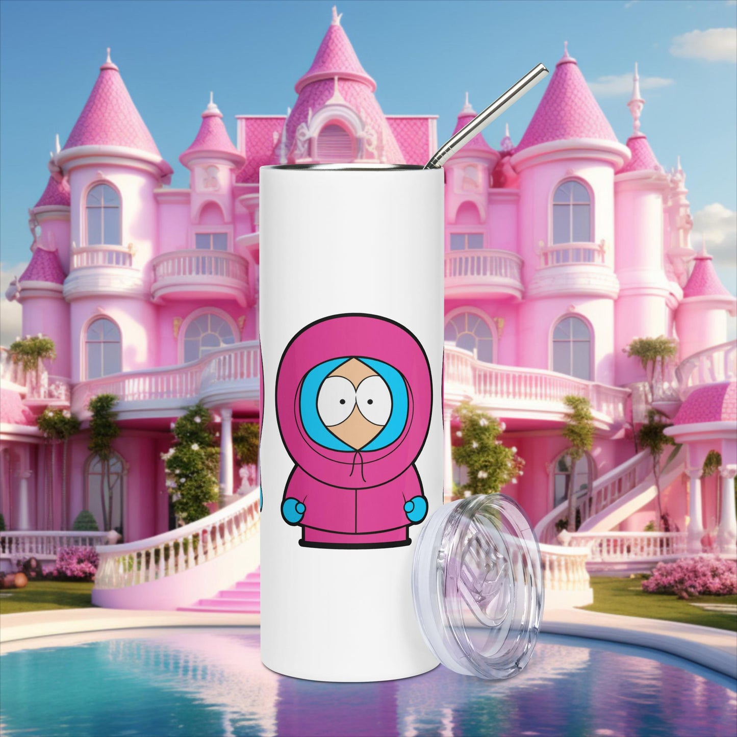 Kenny McCormick Ken Ryan Gosling Barbie South Park Kenny Stainless steel tumbler White Tumblers Barbie Ken Kenny Movies South Park TV Shows Next Cult Brand