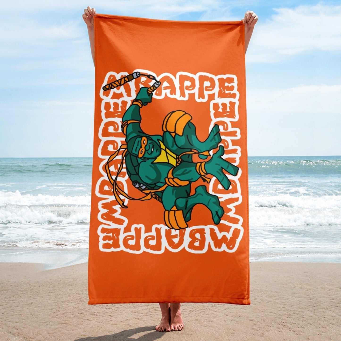 Kylian Mbappe Orange Ninja Turtle Michelangelo Towel Towels Football Kylian Mbappe Ninja Turtles PSG Real Madrid Next Cult Brand