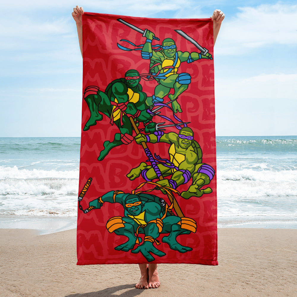 Kylian Mbappe Ninja Turtles funny football/ soccer meme Towel red Default Title Towels Football Kylian Mbappe Ninja Turtles PSG Real Madrid Next Cult Brand