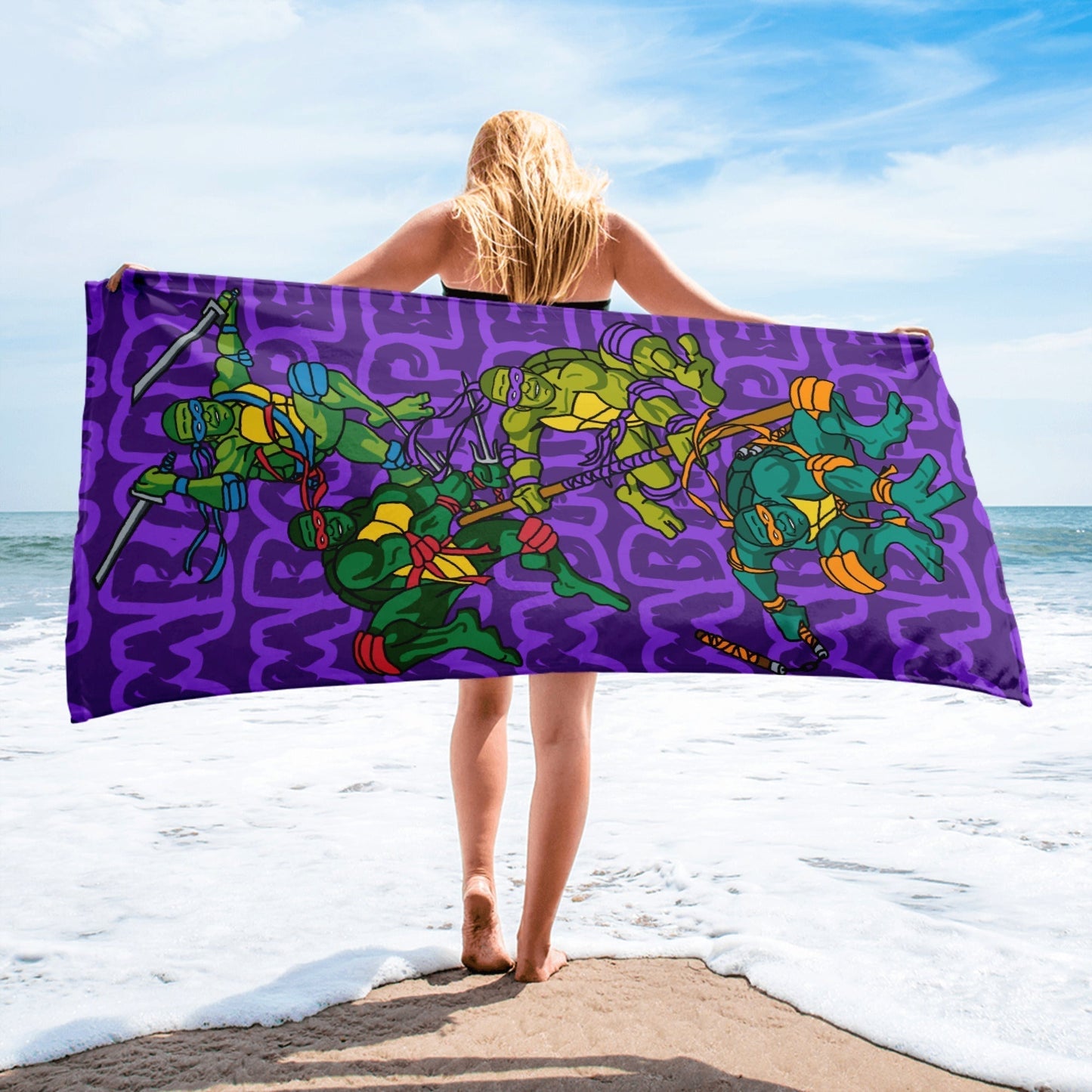Kylian Mbappe Ninja Turtles funny football/ soccer meme Towel purple Towels Football Kylian Mbappe Ninja Turtles PSG Real Madrid Next Cult Brand