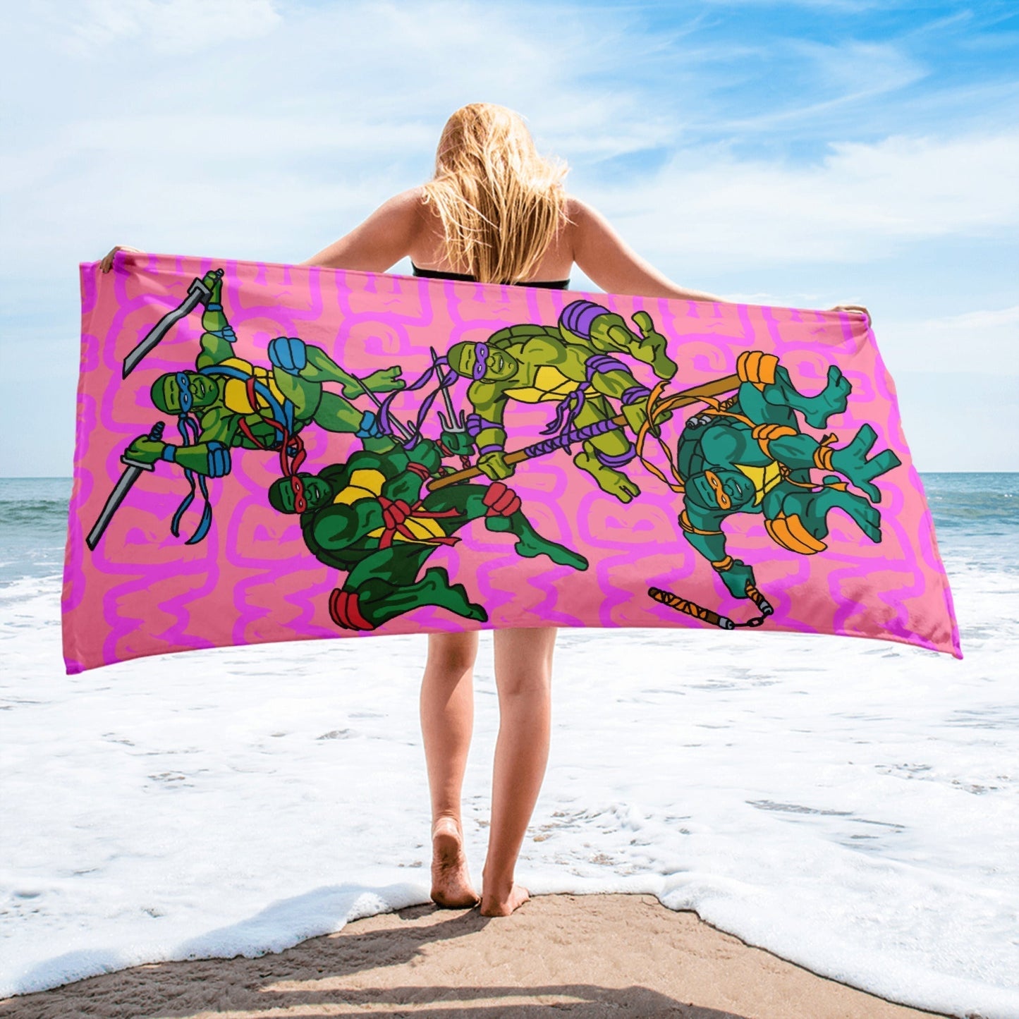 Kylian Mbappe Ninja Turtles funny football/ soccer meme Towel pink Towels Football Kylian Mbappe Ninja Turtles PSG Real Madrid Next Cult Brand