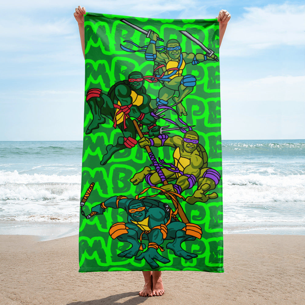 Kylian Mbappe Ninja Turtles funny football/ soccer meme Towel green Default Title Towels Football Kylian Mbappe Ninja Turtles PSG Real Madrid Next Cult Brand