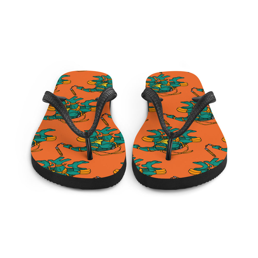 Kylian Mbappe Orange Ninja Turtle Michelangelo Flip-Flops Flip Flops Football Kylian Mbappe Ninja Turtles PSG Real Madrid Next Cult Brand
