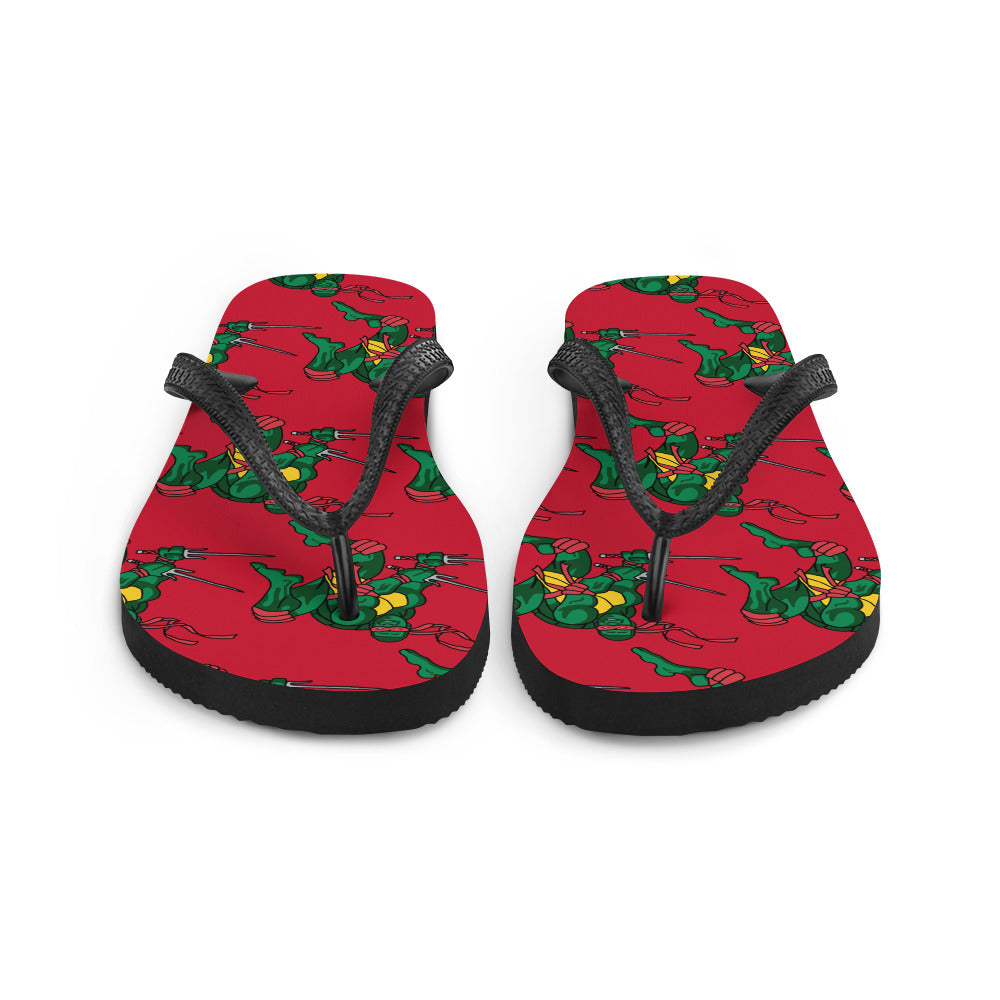 Kylian Mbappe Red Ninja Turtle Raphael Flip-Flops Flip Flops Football Kylian Mbappe Ninja Turtles PSG Real Madrid Next Cult Brand