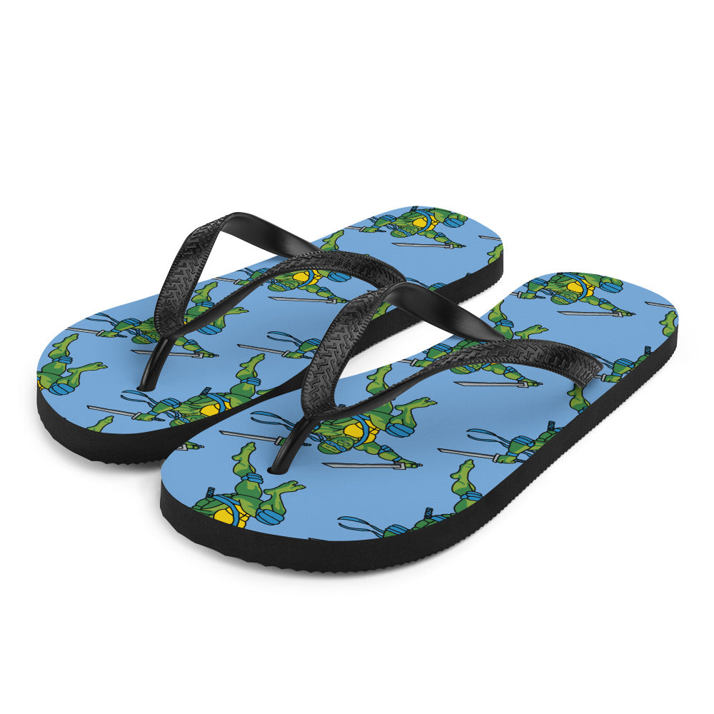 Kylian Mbappe Blue Ninja Turtle Leonardo Flip-Flops L Flip Flops Football Kylian Mbappe Ninja Turtles PSG Real Madrid Next Cult Brand