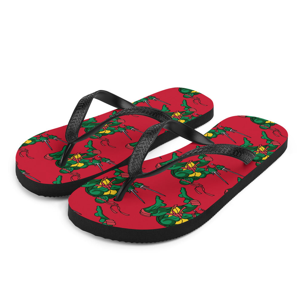 Kylian Mbappe Red Ninja Turtle Raphael Flip-Flops L Flip Flops Football Kylian Mbappe Ninja Turtles PSG Real Madrid Next Cult Brand