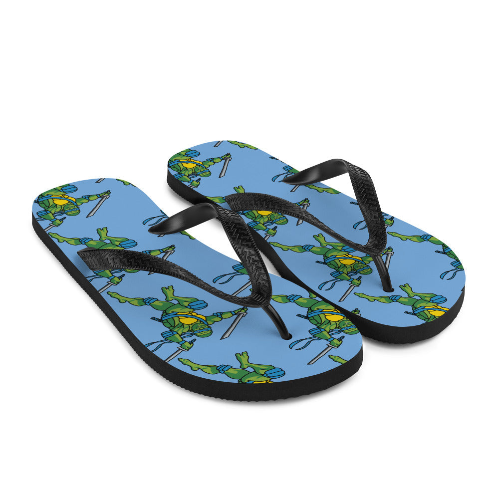 Kylian Mbappe Blue Ninja Turtle Leonardo Flip-Flops Flip Flops Football Kylian Mbappe Ninja Turtles PSG Real Madrid Next Cult Brand