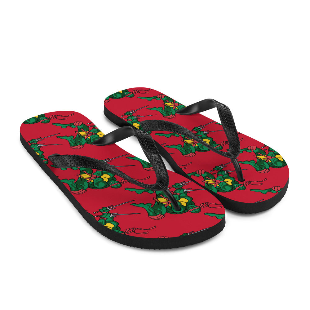 Kylian Mbappe Red Ninja Turtle Raphael Flip-Flops Flip Flops Football Kylian Mbappe Ninja Turtles PSG Real Madrid Next Cult Brand