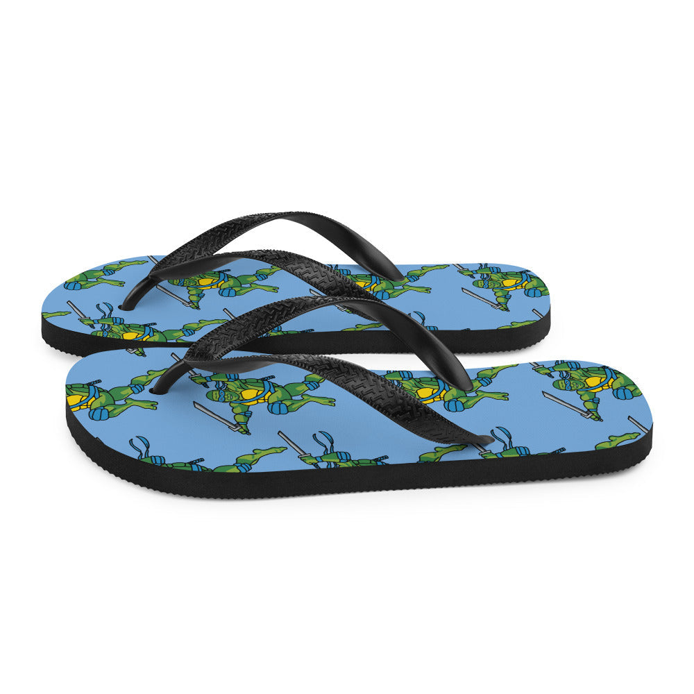 Kylian Mbappe Blue Ninja Turtle Leonardo Flip-Flops Flip Flops Football Kylian Mbappe Ninja Turtles PSG Real Madrid Next Cult Brand