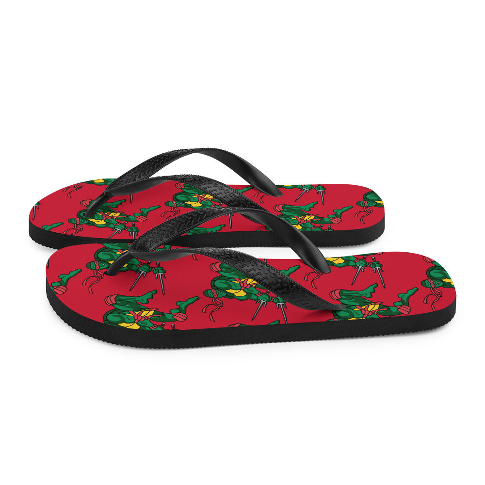 Kylian Mbappe Red Ninja Turtle Raphael Flip-Flops Flip Flops Football Kylian Mbappe Ninja Turtles PSG Real Madrid Next Cult Brand