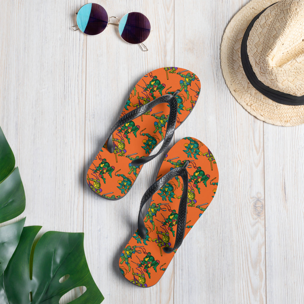 Kylian Mbappe Ninja Turtles funny football/ soccer meme Flip-Flops orange L Flip Flops Football Kylian Mbappe Ninja Turtles PSG Real Madrid Next Cult Brand