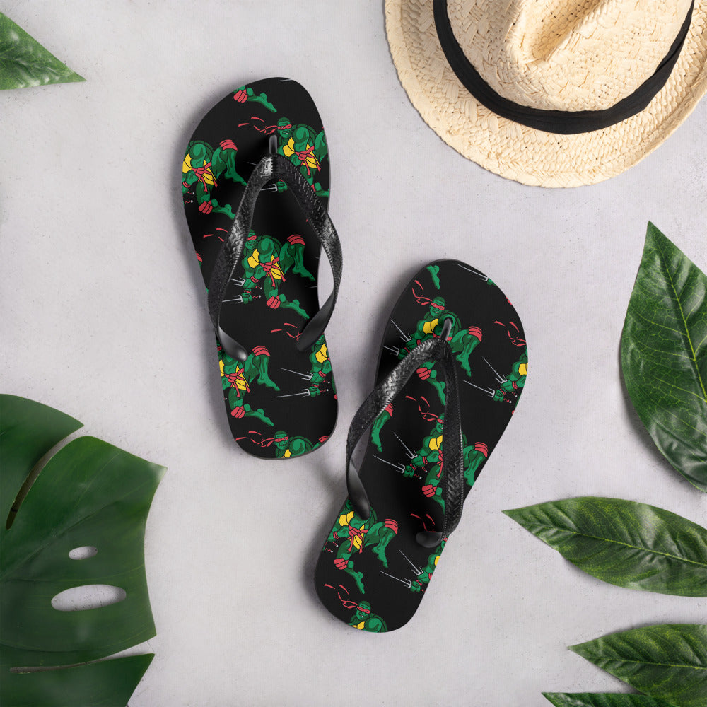 Kylian Mbappe Red Ninja Turtle Raphael Flip-Flops L Flip Flops Football Kylian Mbappe Ninja Turtles PSG Real Madrid Next Cult Brand